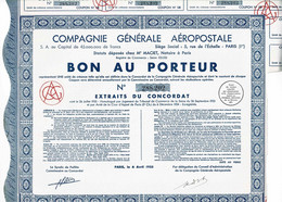 Lot: 5 X Compagnie Générale Aéropostale, Bon 1935 - Aviazione