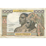 Billet, Communauté économique Des États De L'Afrique De L'Ouest, 1000 Francs - États D'Afrique De L'Ouest