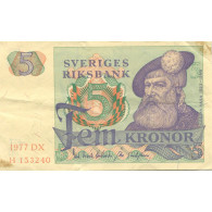 Billet, Suède, 5 Kronor, 1977, KM:51c, SUP - Sweden