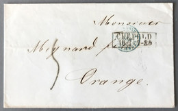 Allemagne, Lettre (LSC) De CREFELD Pour Orange, France, TAD PRUSSE VALENCIENNE 19.4.1862 - (N015) - Altri & Non Classificati