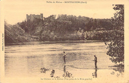 30 GARD Pêcheurs Sur La Rive Gauche Du Rhône Sous Le Chateau De Montfaucon - Other Municipalities