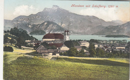 B4060) MONDSEE Mit Schafberg - Häuser Kirche Bauernhof Mit Feld ALT ! 28.4.1906 - Mondsee
