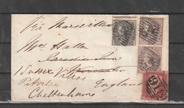 India To Great Britain REDIRECTED WITH ADDITIONAL FRANKING COVER 1862 - 1858-79 Crown Colony