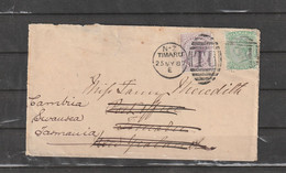 Tasmania To New Zealand To Tasmania REDIRECTED WITH ADDITIONAL FRANKING COVER 1887 - Briefe U. Dokumente