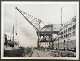 Planche Usine Manutention Mercantile Marine Engineering Au Port D'anvers Bateau - Public Works