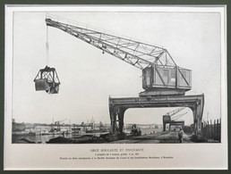 Planche Usine Manutention Grue Port De Bruxelles - Machines