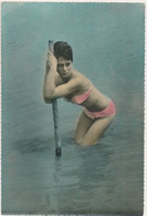 60s SEXY BIKINI  GIRL ON BEACH,EROTIC, PIN UP,  Old Photo Postcard - Pin-Ups