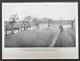 Planche Usine Manutention Grue Fabrication Du Verre à Moll Mol - Machines