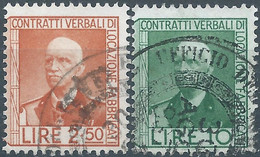 ITALIA-ITALY-ITALIEN,1936 Contratti Verbali Di Locazione,Revenue Fiscal -Tax,Verbal Lease Agreements,2,50L & 10L,Used - Fiscaux