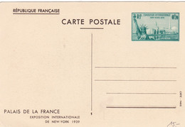 EXPOSITION INTERNATIONALE DE NEW-YORK 1939  - CARTE POSTALE - TIMBRE 0.70  FR. - Standard Postcards & Stamped On Demand (before 1995)
