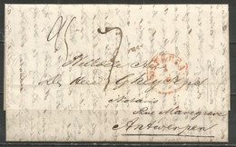 Pays-Bas - LAC De AMSTERDAM Du 3/8/1847 Vers ANVERS + Verso "PAYS-BAS PAR ANVERS" - ...-1852 Vorläufer