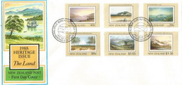 New Zealand Heritage. THE LAND  (Landscapes) . FDC. Yv. Nr 1004/1009. Année  1988 - Storia Postale