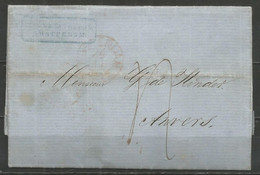 Pays-Bas - LAC De AMSTERDAM Du 24/11/1856 Vers ANVERS + Verso "PAYS-BAS PAR ANVERS" - ...-1852 Préphilatélie