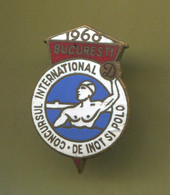 Water Polo / Pallanuoto - International Tournament Bucuresti Romania Year 1960. Vintage Pin Badge Abzeichen, Enamel - Water Polo