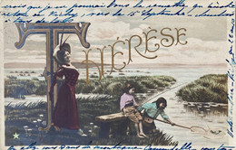 THÉRÈSE - Carte Photo Art Nouveau - Prénom Name - Jugenstil - Nombres