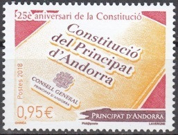 Andorre Français 2018 25 Ans Constitution Neuf ** - Unused Stamps