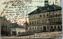 35873 - Deutschland - Hainichen , Markt Mit Rathaus Und Gellert Denkmal - Gelaufen 1904 - Hainichen