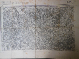 Carte Géographique De Epinal-Portieux (88 - Vosges) Révisée En 1888 - Cartes Géographiques