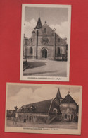 2 CPA -   Courson-les-Carrières -(Yonne ) - Le Marché  , L'église - Courson-les-Carrières