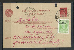 RUSSLAND RUSSIA 1928 Postal Stationery O Rostov An Don To Moskva - Cartas & Documentos