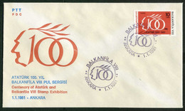 Türkiye 1981 Balkanfila VIII Stamp Exhibition | Philately, Philatelic Exhibitions Mi 2540 FDC - Briefe U. Dokumente