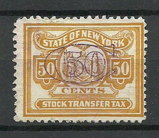 USA State Of New York Stock Transfer Tax 50 Cents - Revenues