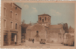 Dépt 85 - POUZAUGES - L'Église - Animée, Automobiles, Autocar Citroën - Pouzauges