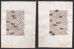 15th Century Manuscript Leaf On Vellum / Pergament-Blatt Einer Handschrift Aus Dem 15. Jahrhundert / Feuillet - Théâtre & Scripts