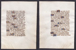 15th Century Manuscript Leaf On Vellum / Pergament-Blatt Einer Handschrift Aus Dem 15. Jahrhundert / Feuillet - Teatro & Sceneggiatura