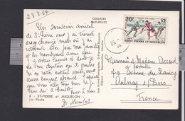 Saint Pierre Et Miquelon ; Hockey Sur Glace  Sur Carte Postale Bureau De Poste - Storia Postale