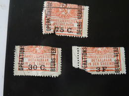 BELGIQUE Fiscaux  Abimés - Postzegels