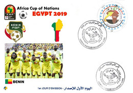 Algérie FDC 1842 African Cup Of Nations Football Egypt 2019 Team Bénin Benin Flag Map Soccer Sport CAF - Copa Africana De Naciones