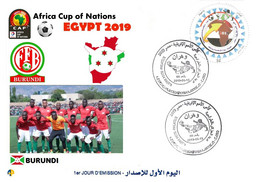 Algérie FDC 1842 African Cup Of Nations Football Egypt 2019 Team Burundi Flag Map Soccer Sport CAF - Fußball-Afrikameisterschaft