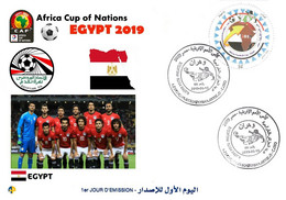 Algérie FDC 1842 African Cup Of Nations Football Egypt 2019 Team Egypte Egypt Flag Map Soccer Sport CAF - Africa Cup Of Nations