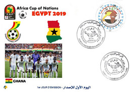Algérie FDC 1842 African Cup Of Nations Football Egypt 2019 Team Ghana Flag Map Soccer Sport CAF - Africa Cup Of Nations
