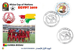 Algérie FDC 1842 African Cup Of Nations Football Egypt 2019 Team Guinée Bissau Guinea Bissau Flag Map Soccer Sport CAF - Copa Africana De Naciones