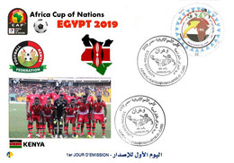 Algérie FDC 1842 African Cup Of Nations Football Egypt 2019 Team Kenya Flag Map Soccer Sport CAF - Copa Africana De Naciones