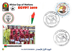Algérie FDC 1842 African Cup Of Nations Football Egypt 2019 Team Madagascar Flag Map Soccer Sport CAF - Coupe D'Afrique Des Nations