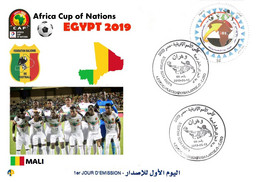Algérie FDC 1842 African Cup Of Nations Football Egypt 2019 Team Mali Flag Map Soccer Sport CAF - Copa Africana De Naciones