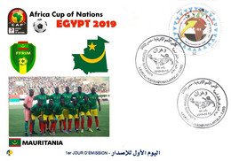 Algérie FDC 1842 African Cup Of Nations Football Egypt 2019 Team Mauritanie Mauritania Flag Map Soccer Sport CAF - Copa Africana De Naciones