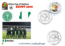 Algérie FDC 1842 African Cup Of Nations Football Egypt 2019 Team Nigeria  Flag Map Soccer Sport CAF - Afrika Cup