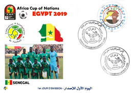 Algérie FDC 1842 African Cup Of Nations Football Egypt 2019 Team Sénégal Senegal Flag Map Soccer Sport CAF - Coppa Delle Nazioni Africane
