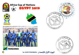 Algérie FDC 1842 African Cup Of Nations Football Egypt 2019 Team Tanzanie Tanzania  Flag Map Soccer Sport CAF - Fußball-Afrikameisterschaft