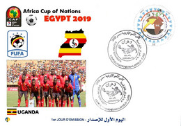 Algérie FDC 1842 African Cup Of Nations Football Egypt 2019 Team Uganda Flag Map Soccer Sport CAF - Fußball-Afrikameisterschaft