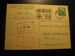 ESSEN 1957 To Berlin Landeskirchentag Ruhr Religion Cancel Postal Stationery Card GERMANY - Covers & Documents