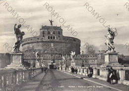 CARTOLINA  ROMA,LAZIO,PONTE E CASTEL S.ANGELO,STORIA,MEMORIA,CULTURA,IMPERO ROMANO,RELIGIONE,BELLA ITALIA,VIAGGIATA 1951 - Ponts