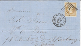 1858 - Lettre De PARIS Cad. 1520 Bureau E Affr. N°13 Oblit. E Bâton G L - 1849-1876: Classic Period