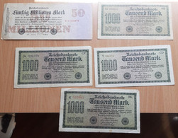 REICHSBANKNOTE 1922 LOT GERMAN GERMANY BANKNOTE BANK MILLIONEN TAUSEND MARK BILL Paper Money BILLET DE BANQUE - Colecciones