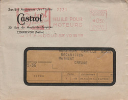 EMA CASTROL SUR LETTRE A EN TETE DE COURBEVOIE 1936 - EMA (Print Machine)