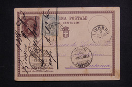 ITALIE - Entier Postal + Complément De Livorno Pour La Suisse En 1876 - L 125390 - Ganzsachen